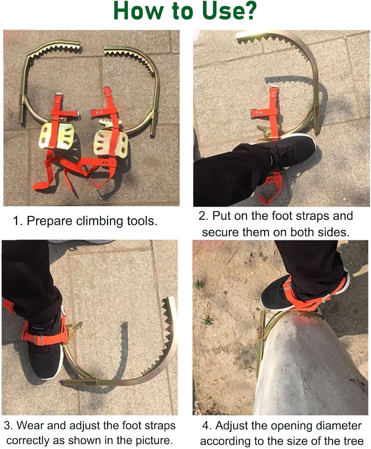 Portable Sawing Tree Climbing Spikes, Tree Spikes for Outdoor Activities, Adjustable Tree Climbing Equipment, Anti Slip Upright Climbing Gear(400 Model)