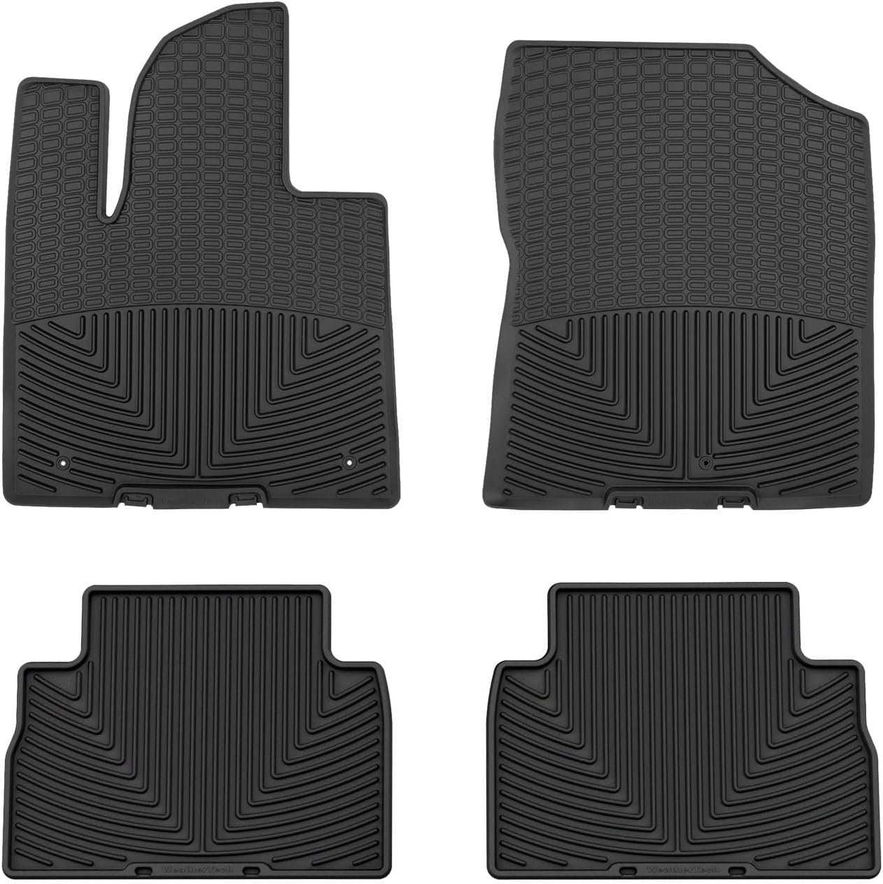 WeatherTech All-Weather Floor Mats for Hyundai Santa Fe 1st & 2nd Row (W411-W624), Black