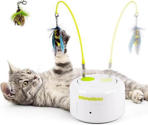 ALL FOR PAWS Juguete interactivo para gatos, juguete automático de enriquecimiento de insectos para gatitos de interior, juguete volador con sensor