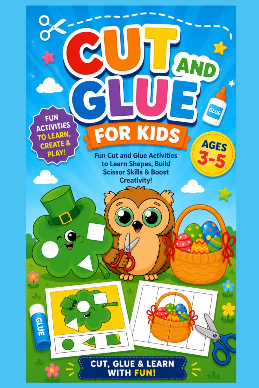 Cut and Glue for Kids: Fun Cut and Paste Activities for Preschoolers & Toddlers