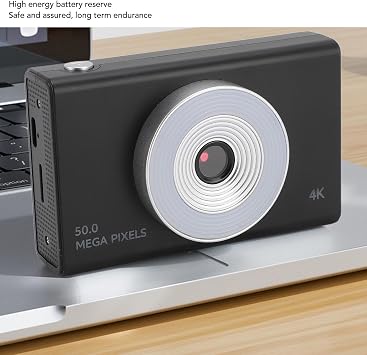 Vintage Y2k Camera, 48MP Digital Camera Cheap, 4K HD Retro CCD Camera with Fill Light, 8X Zoom, Compact Small Travel Camera for Teens Kids (Black)