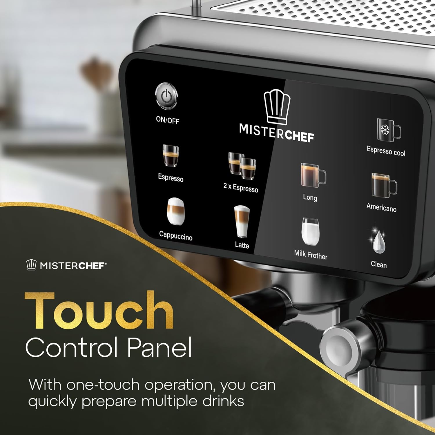 Close-up of milk being frothed in the integrated milk frother