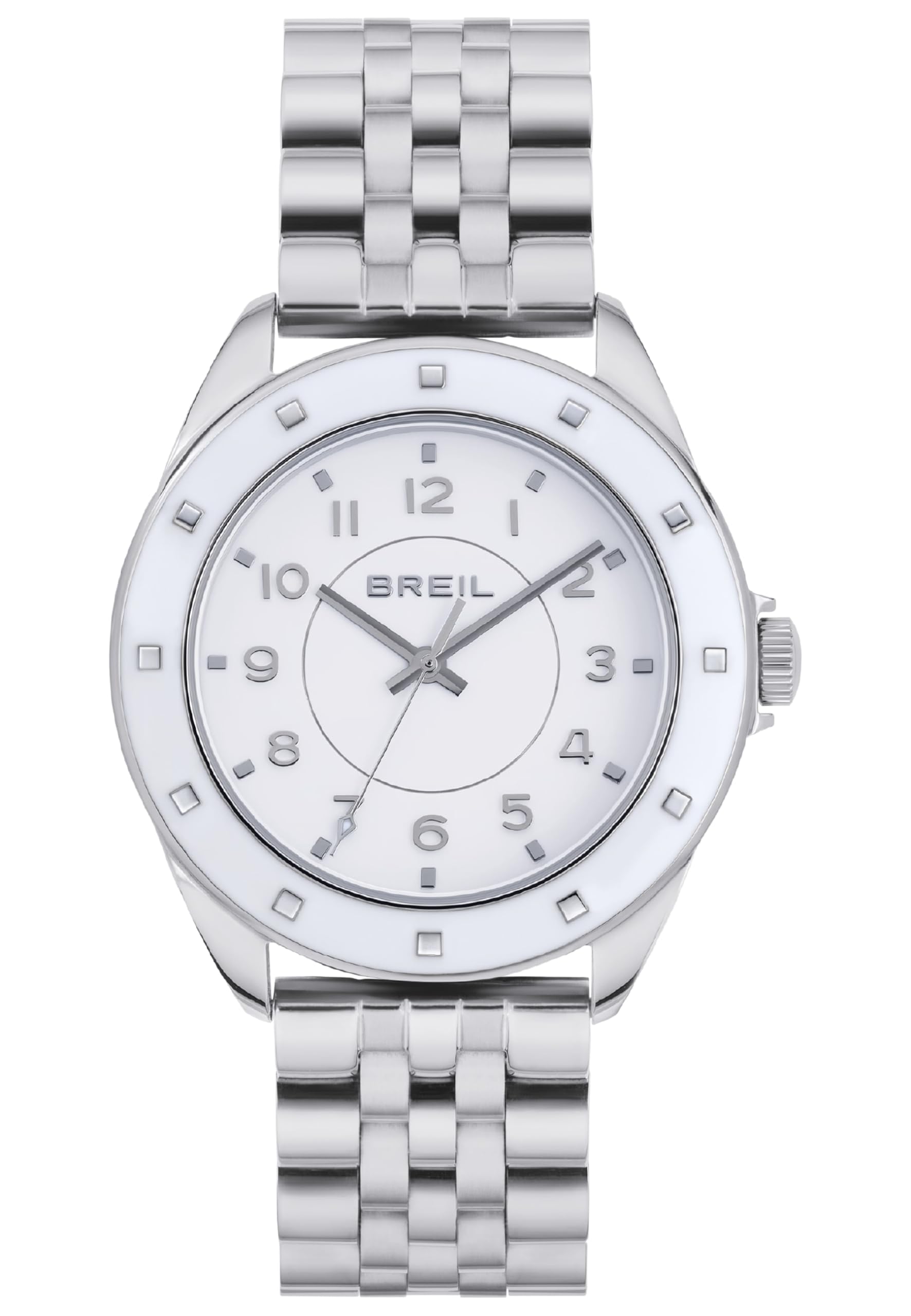 Breil Hyper Collection Watch Analogue Dial Time Only Movement 3H Quartz Steel Strap for Women, Silver, Taglia Unica, Modern, Casual