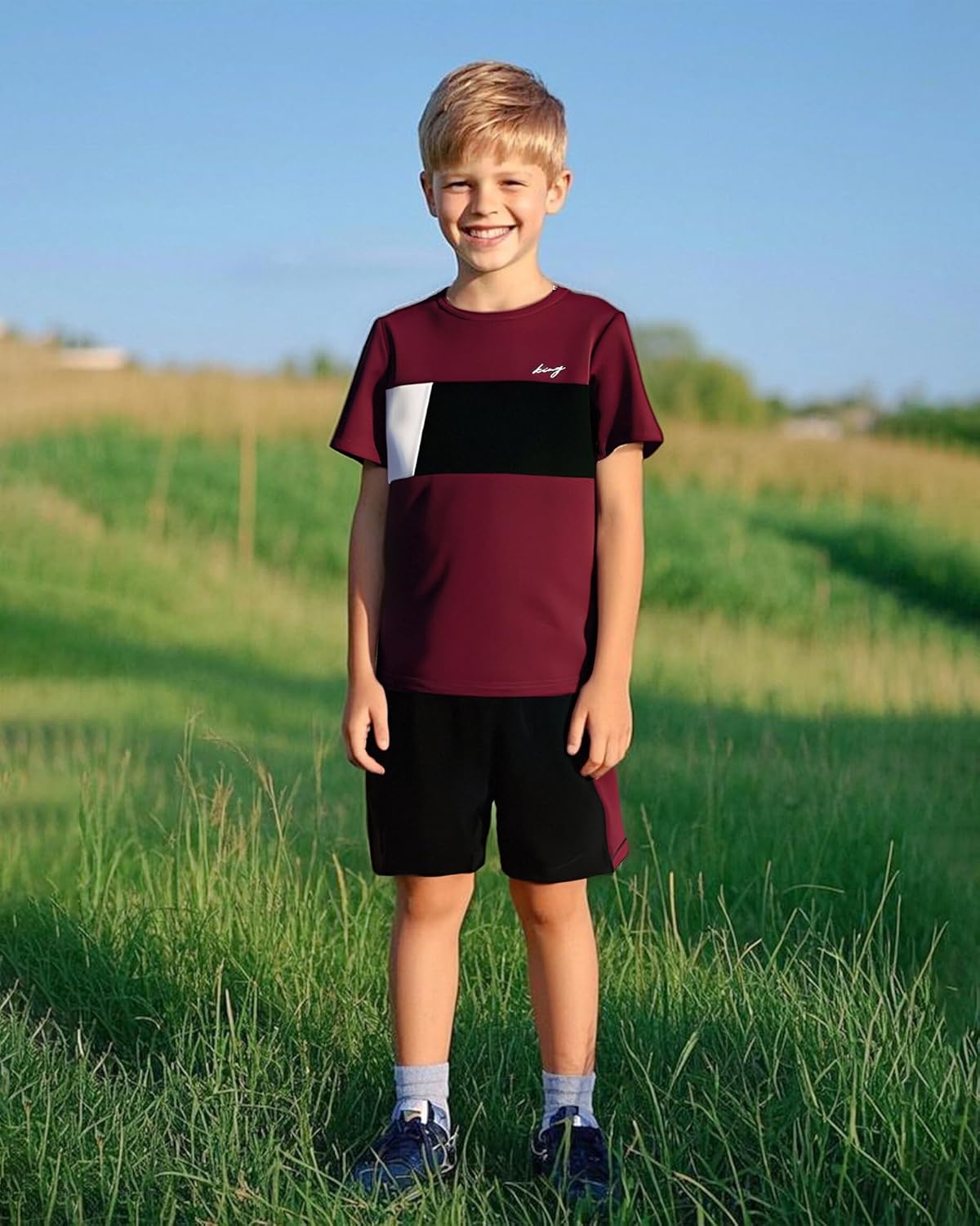 Boy Clothes Kids Boy's Summer Outfits Shorts Sleeve Crewneck T Shirt Tops Tees Shorts Sets Boy's 2 Piece Outfits - Image 4