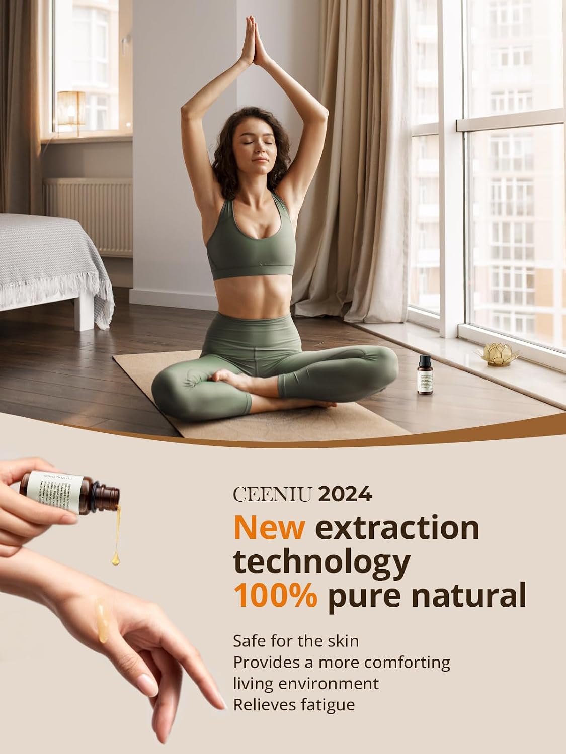 Ceeniu Pure Aroma Essential Oils, 2025 new Extraction Technology, 100% Natural, 15ml Citrus Basil Essential Oils, Healthy for Skin, Enjoy a Quality Life
