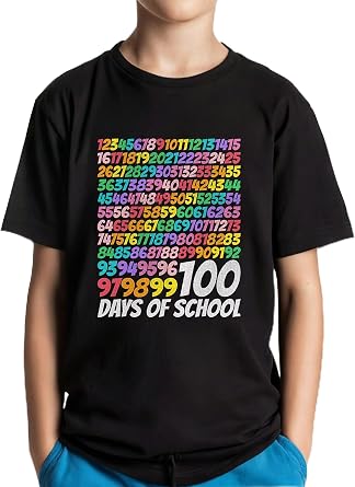 100 Days of School Shirt for Boys Girls Funny 100 Days of School Short Sleeve Graphic Tee Tops Kids 3T-7T