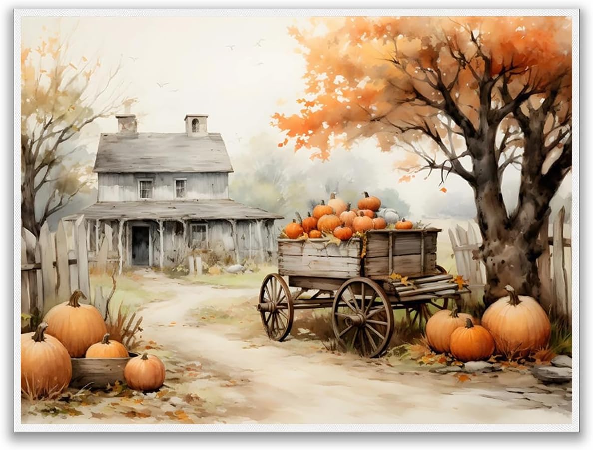 Autumn Farmhouse Wall Art Vintage Farmhouse Decor