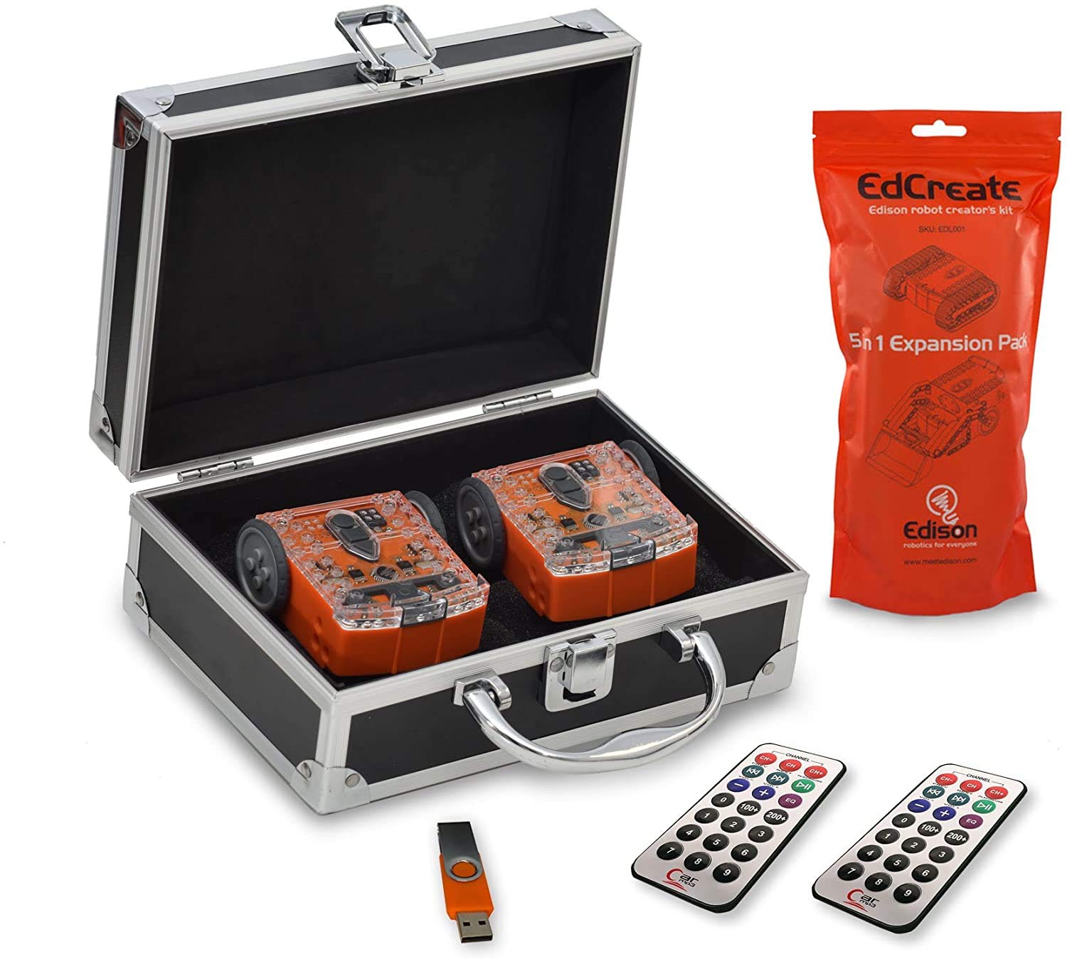 Contempo Views Edison Robot V2 Programmable Educational Bot STEM Coding Kit. Includes Ed Create, IR Remote, Carrying Case, USB with Software, Resources & Lesson Plans for Teachers (Team)