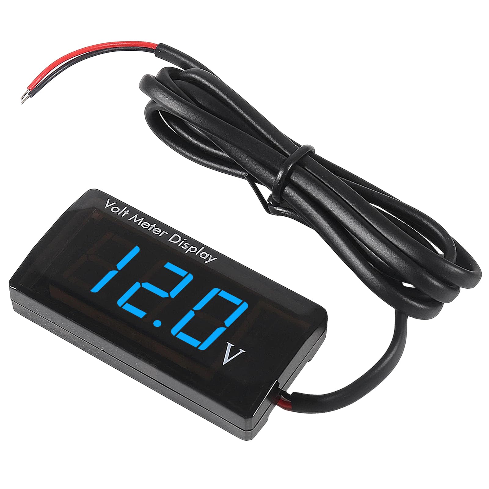 DC 12V Car Digital Voltmeter LED Display DC 5-28V Voltage Volt Meter Waterproof Gauge for Car Motorcycle (Blue)-image-41