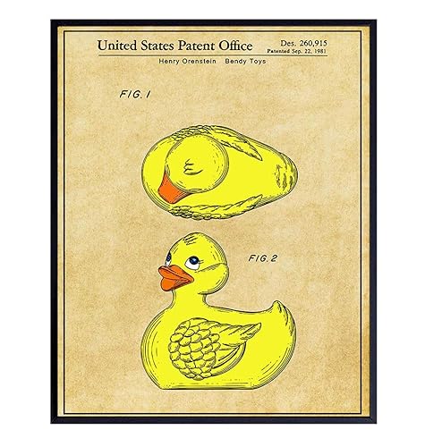 Rubber Duck Bathroom Patent Art Print 