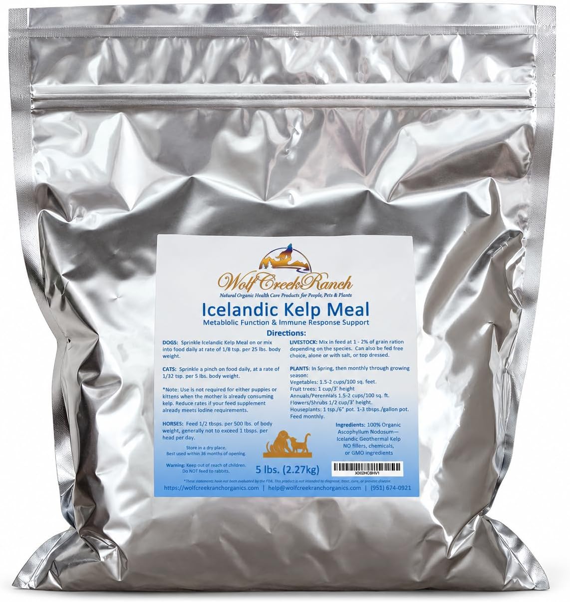 Wolf Creek Ranch Icelandic Kelp Meal, Sourced from Thorvin, 5 lb