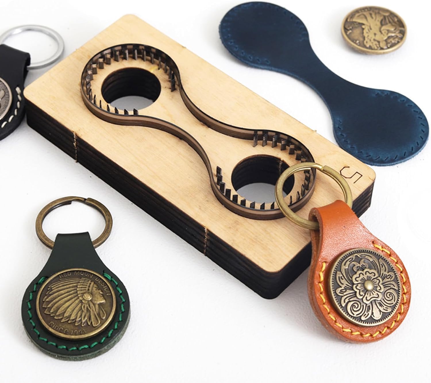 2pcs Leather Cutting Die,Leather Keychains Cutting Mold for DIY Leather Crafts (Style2)