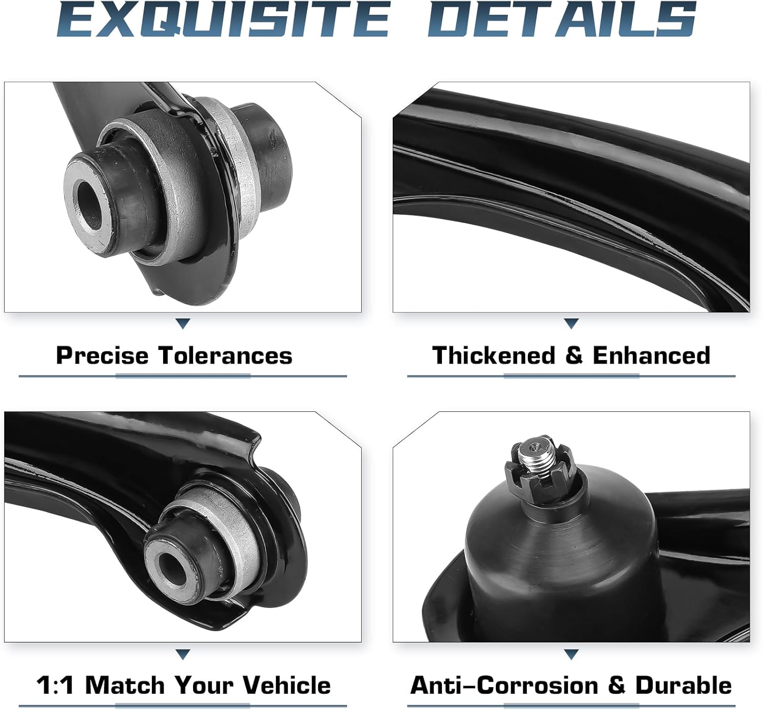 Front Upper Control Arms with Ball Joints for Honda Civic 1996 1997 1998 1999 2000, Stabilizer Sway Bar Link + Inner Outer Tie Rod End Suspension Kit K90450 K90451 EV367 ES3331 10Pcs