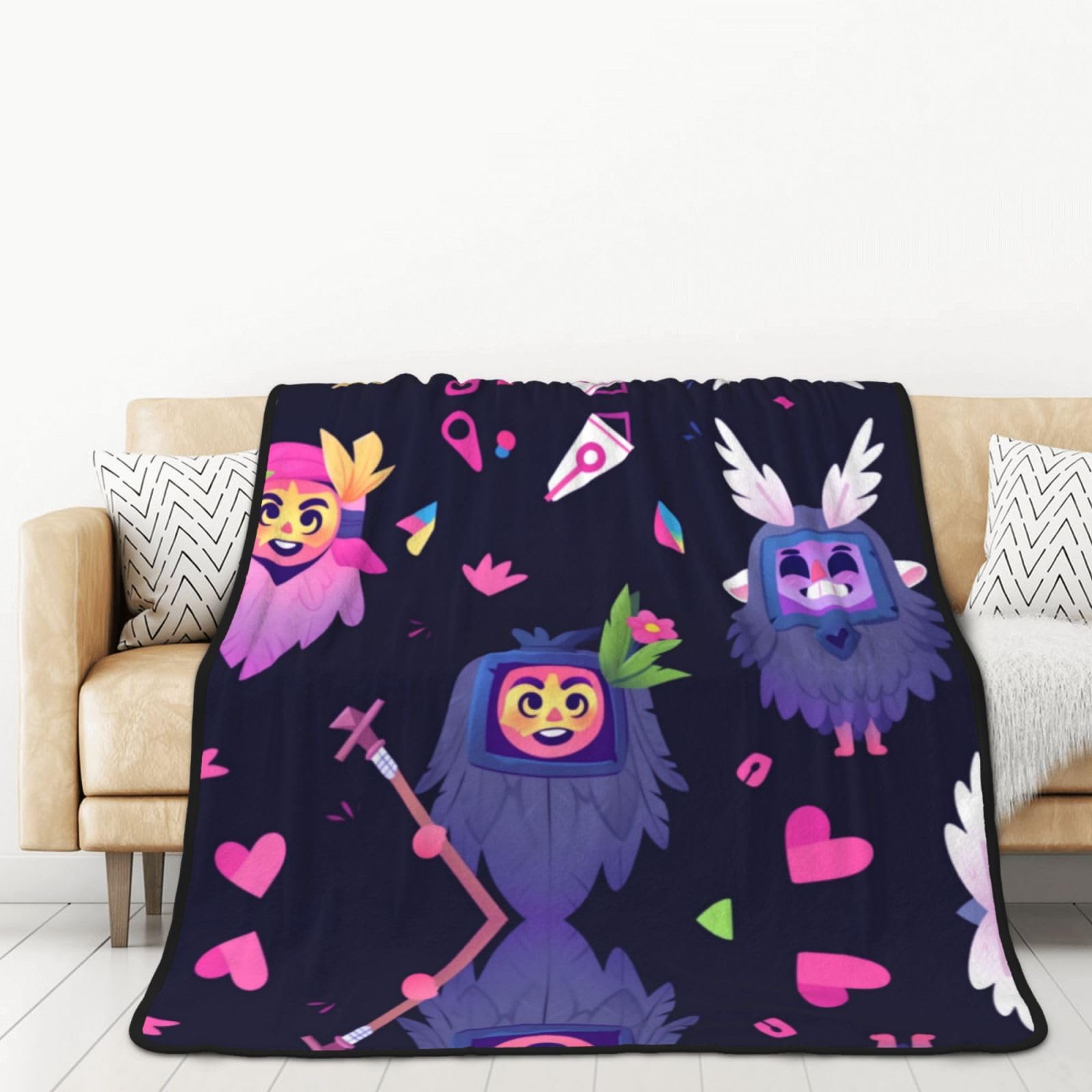 Couverture en flanelle extraterrestre 152x203cm réversible automne hiver pour lit queen size