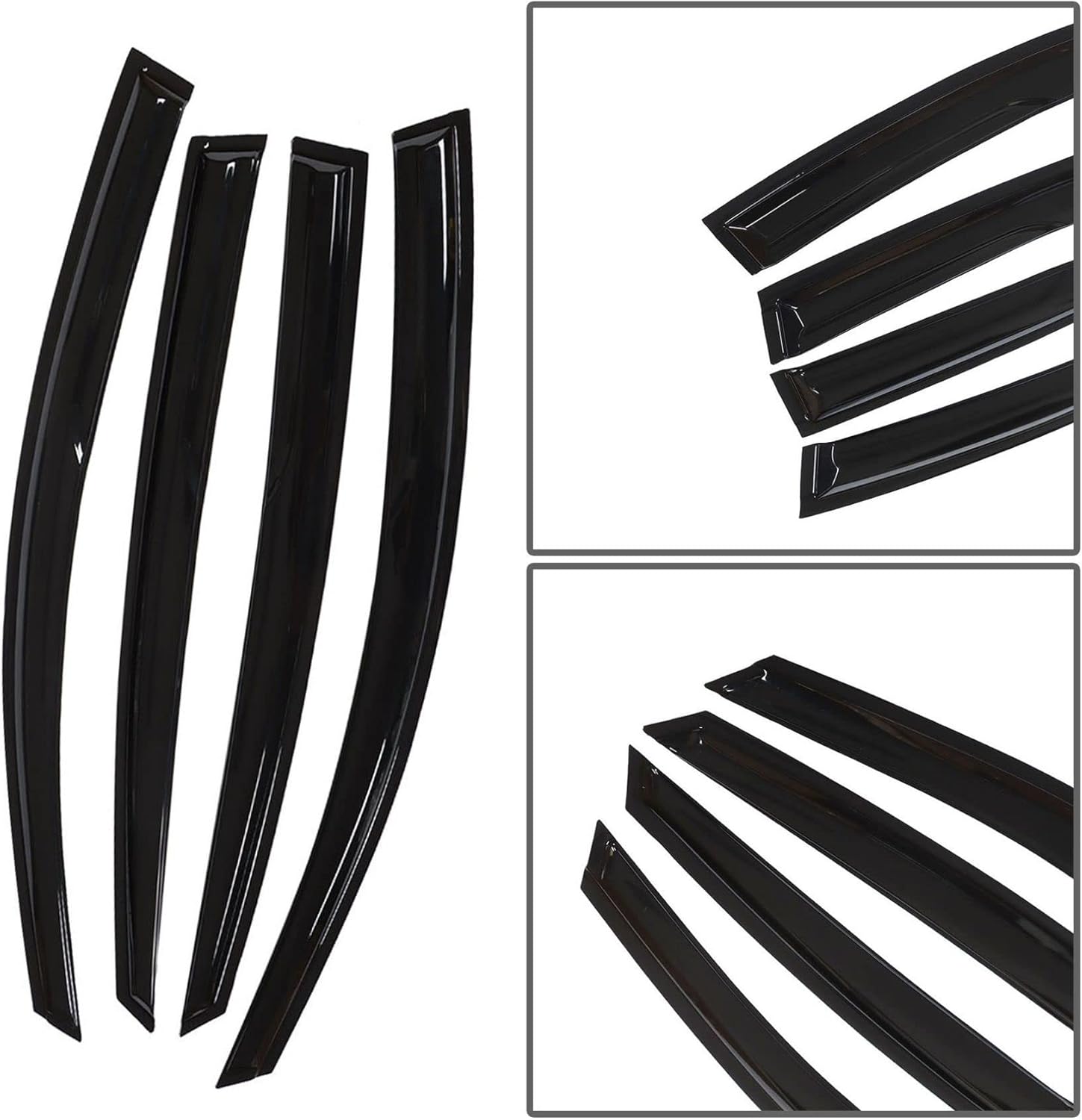 Window Visors Rain Guards Deflectors - 4-Pack Side Window Deflector Vent Shade for Car Windows Tape-On Outside Mount Acrylic Sun Rain Guard Replacement for Optima K5 2011-2015