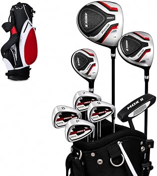 Precise Complete Teen Golf Club Set for Ages 1316 Includes Titanium Driver, Stainless Steel Hybrid, 7PW Irons, Putter, Stand Bag & 3 Headcovers Graphite/Steel Shafts