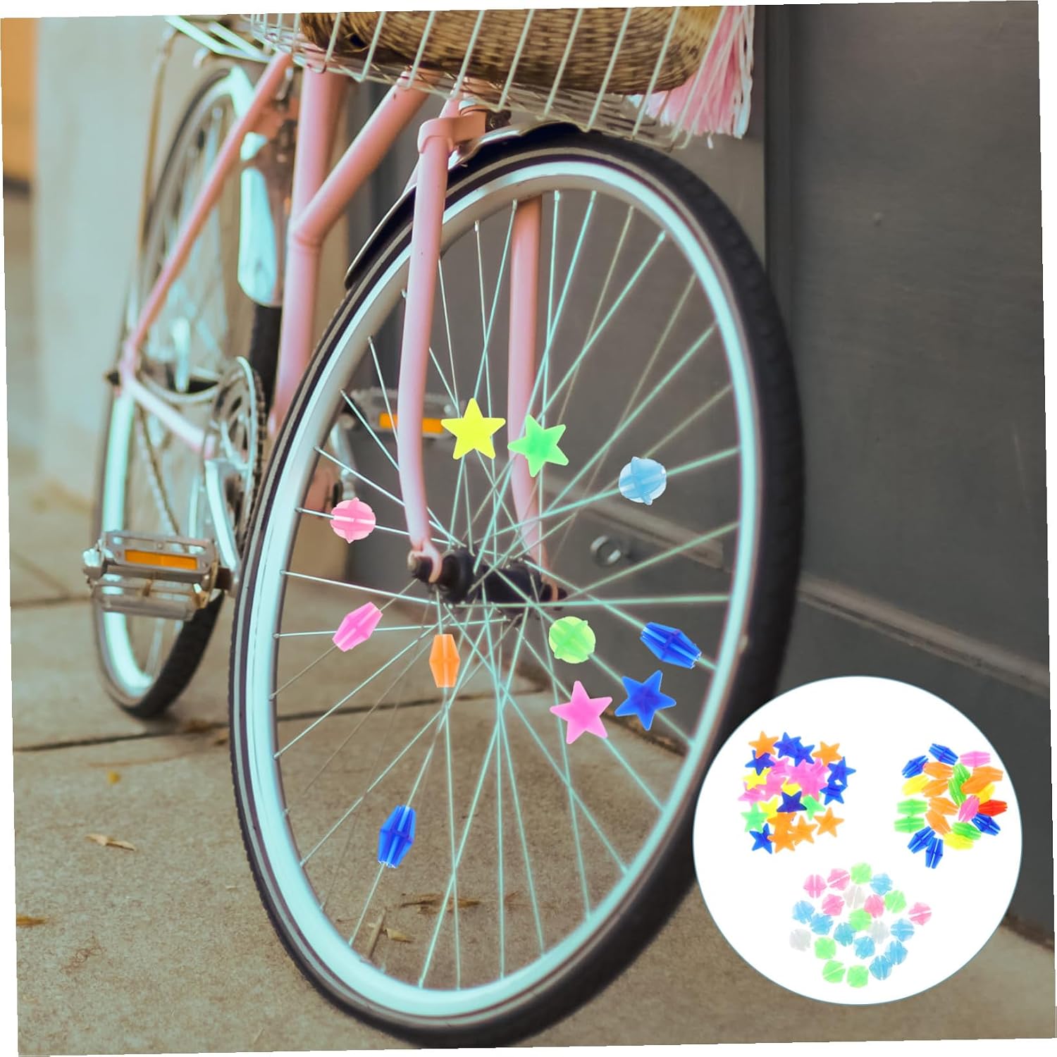 108Pcs Bicycle Spoke Beads Bike Wheel Decorations Plastic Beads for Teens Easy to Install Accessories for Standard Spokes