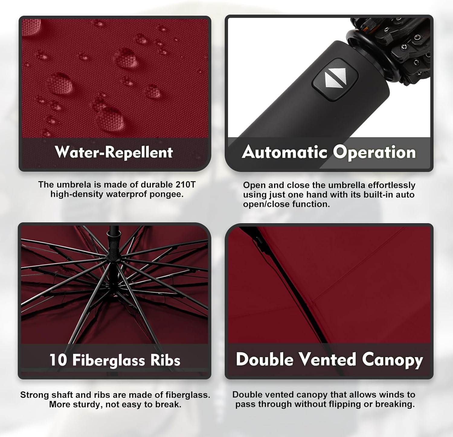 Windproof Automatic Inverted Umbrella – Compact Folding with Sun UV Protection, Portable Travel Umbrella for Car & Backpack - Image 4