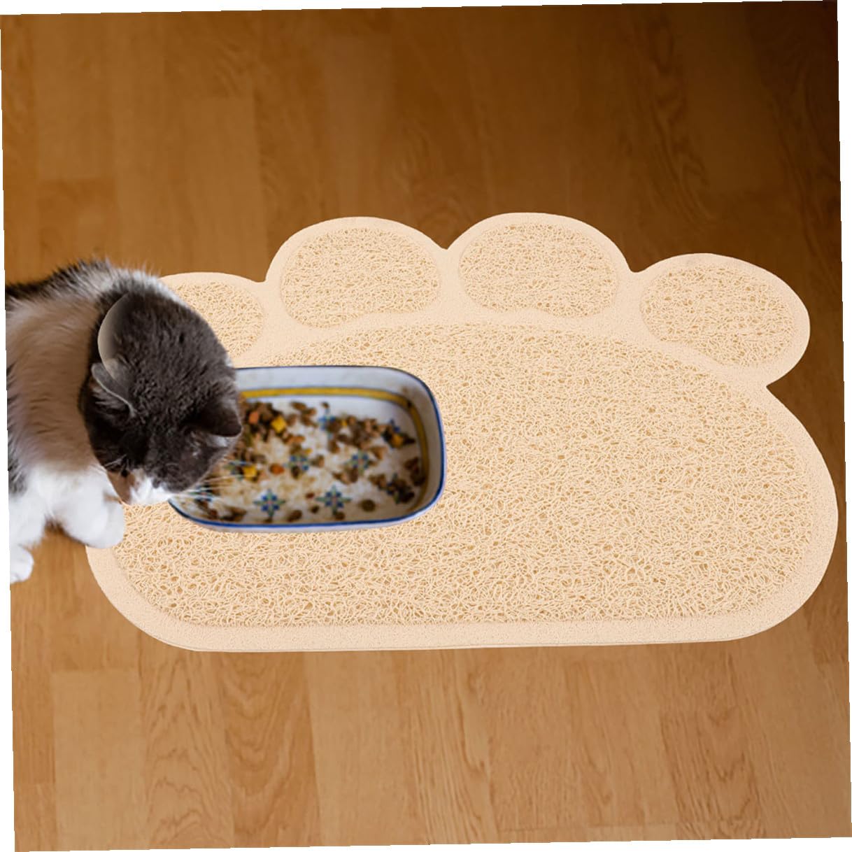 GALPADA 2 Stück pack Katzenstreumatten in Pfotenform Rutschfest Haustierfreundliches Material 45x60cm für Innenbereich und Futtermatte
