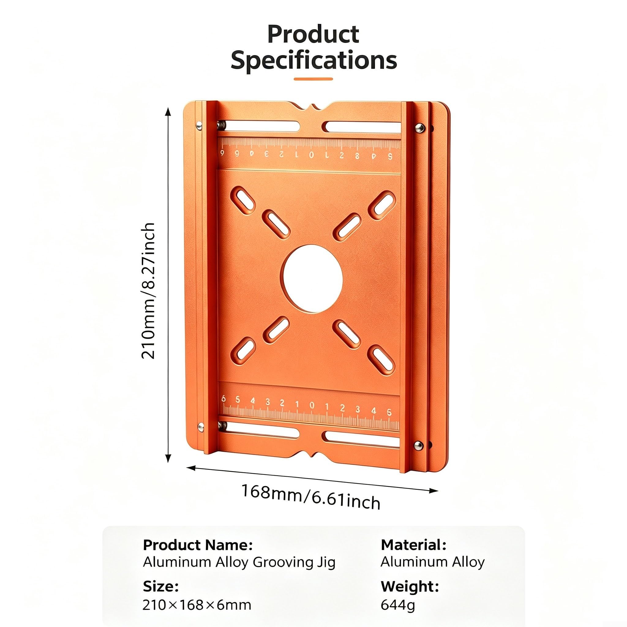 Guide Défonçeuse pour aluminium 210x168mm Double Échelle Précision(Regular double-edged)