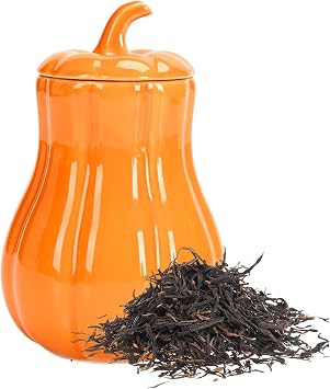 Pumpkin Jar Ceramic Halloween Kitchen Loose Tea Canister