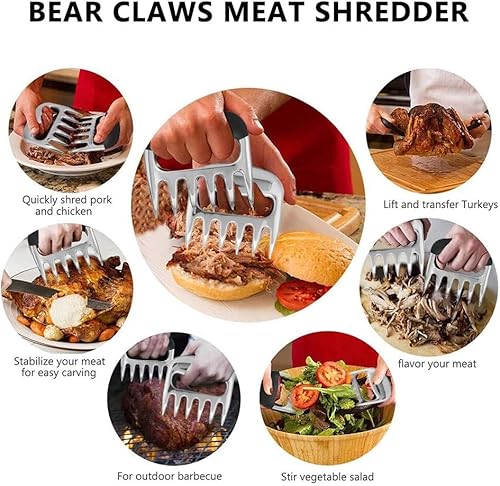 Stainless Steel Meat Claws, Bear Claws Meat Shredder Pulled Pork Shredder Claws for Shredding Handling & Carving Food from Grill Smoker Or Crock Pot, Essential for BBQ Pros - Image 2