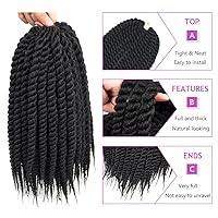 Vista 2 de Admutty Cabello de Ganchillo Havana Twist 6 Paquetes 12 Pulgadas Trenzas de Ganchillo Trenzas Senegalesas Cabello para Trenzado de Ganchillo (1B)