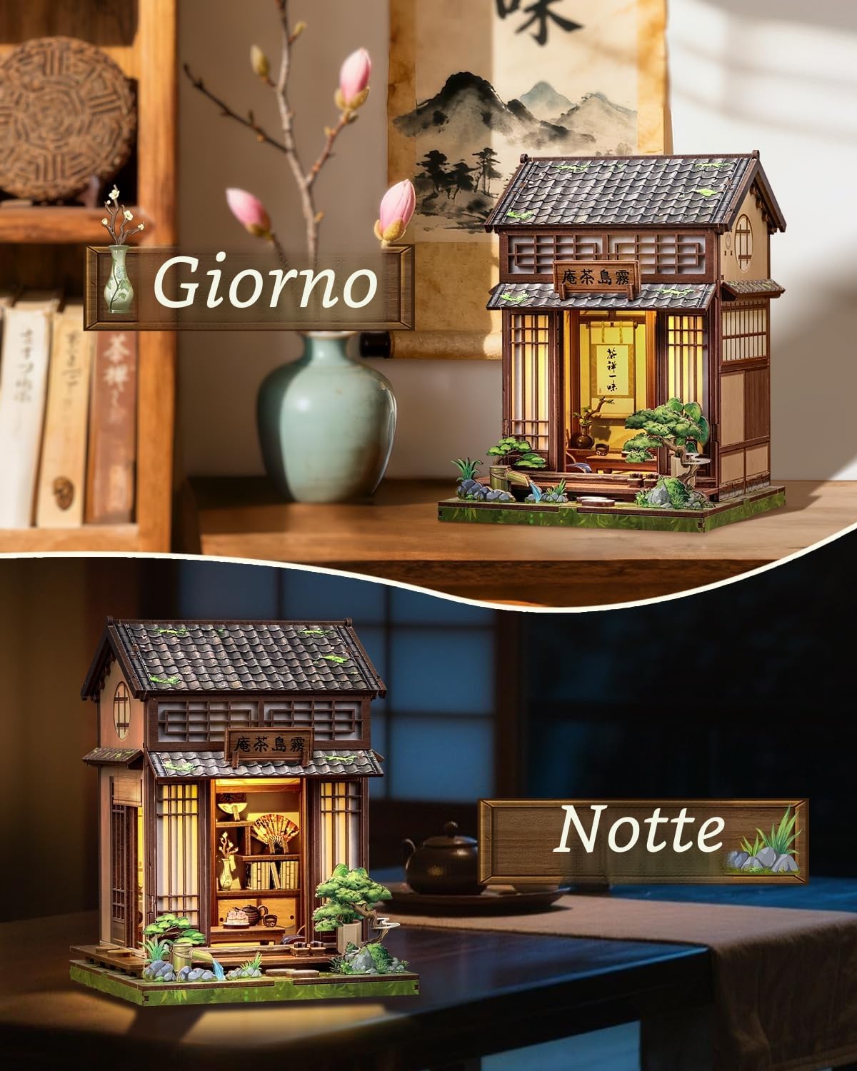 Cutefun Book Nook Kit – Japanese book nook - Set creativo per casa delle bambole, il regalo artigianale perfetto per adolescenti e adulti che amano progetti affascinanti (Kirishima Cha-an)