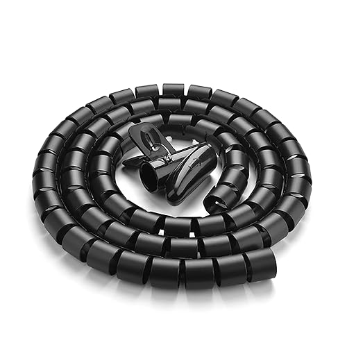 10FT Cable Management Sleeve EZ Cord Bundler 1" Diameter w/Zip