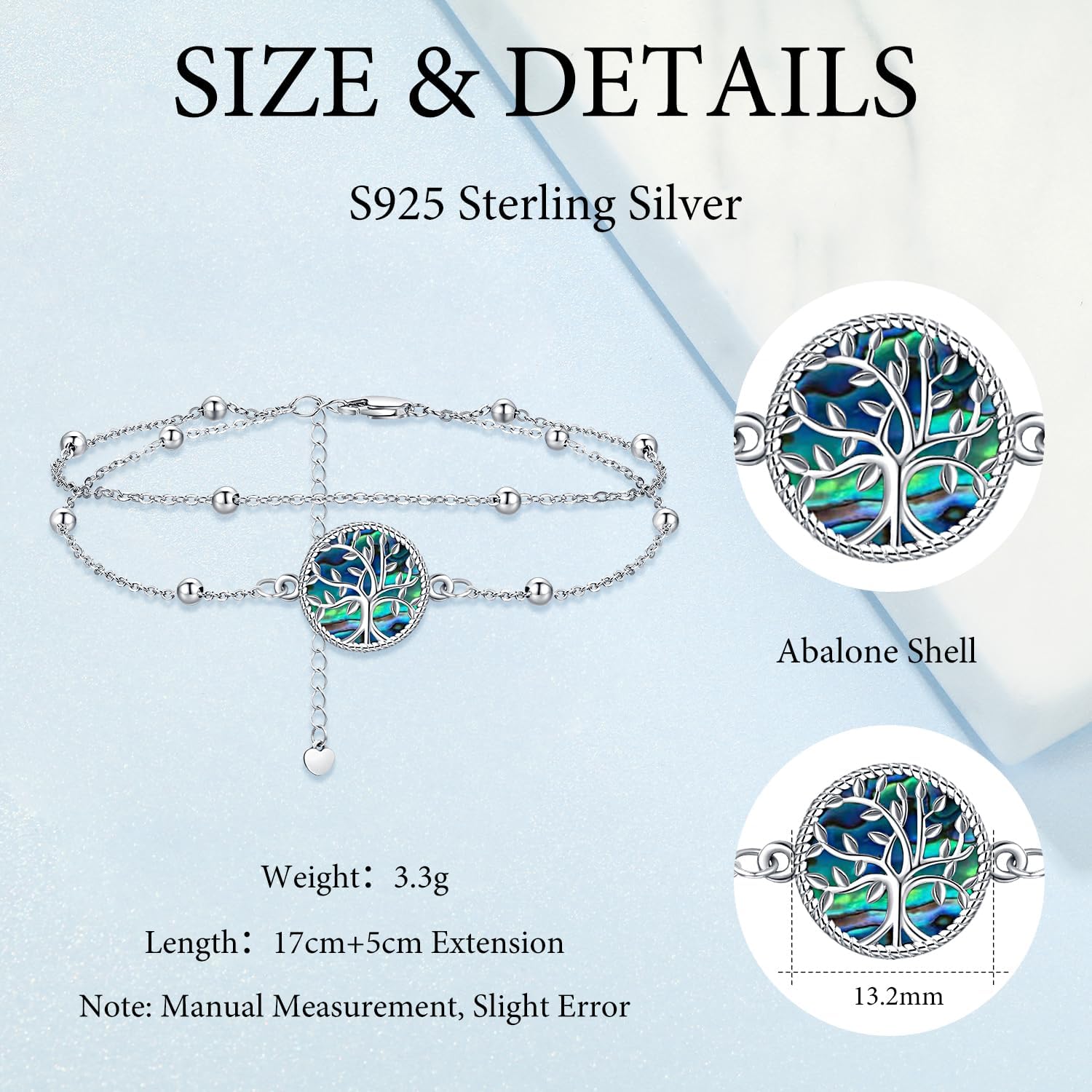 Aniu Tree of Life Bracelet for Women, S925 Sterling Silver Adjustable Jewelry Chain Family Tree Jewelry Charms for Mother's Day/Birthday/Anniversary(with Gift Box) - Image 2