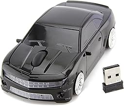 Tyenaza Ratón inalámbrico para Ordenador con Forma de Coche Deportivo, ratón de Ordenador con Sensor de Alta precisión 2,4G para Ordenador portátil (Black)