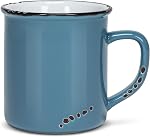 Abbott Collection Enamel Look Mug - En grès, Denim Blue, 14oz (4" H)--Vein vintage Camp-Style, grès, lave-vaisselle & Micro-ondes sans danger, 14oz, 4"H