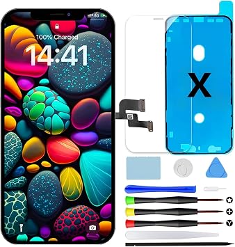 For iPhone X LCD Screen 5.8" Screen Replacement 3D Touch Compatible Digitizer Assembly with Integrated Front Panel Repair |          Retina LCD  True Tone Face ID    A1865/A1901/A1902