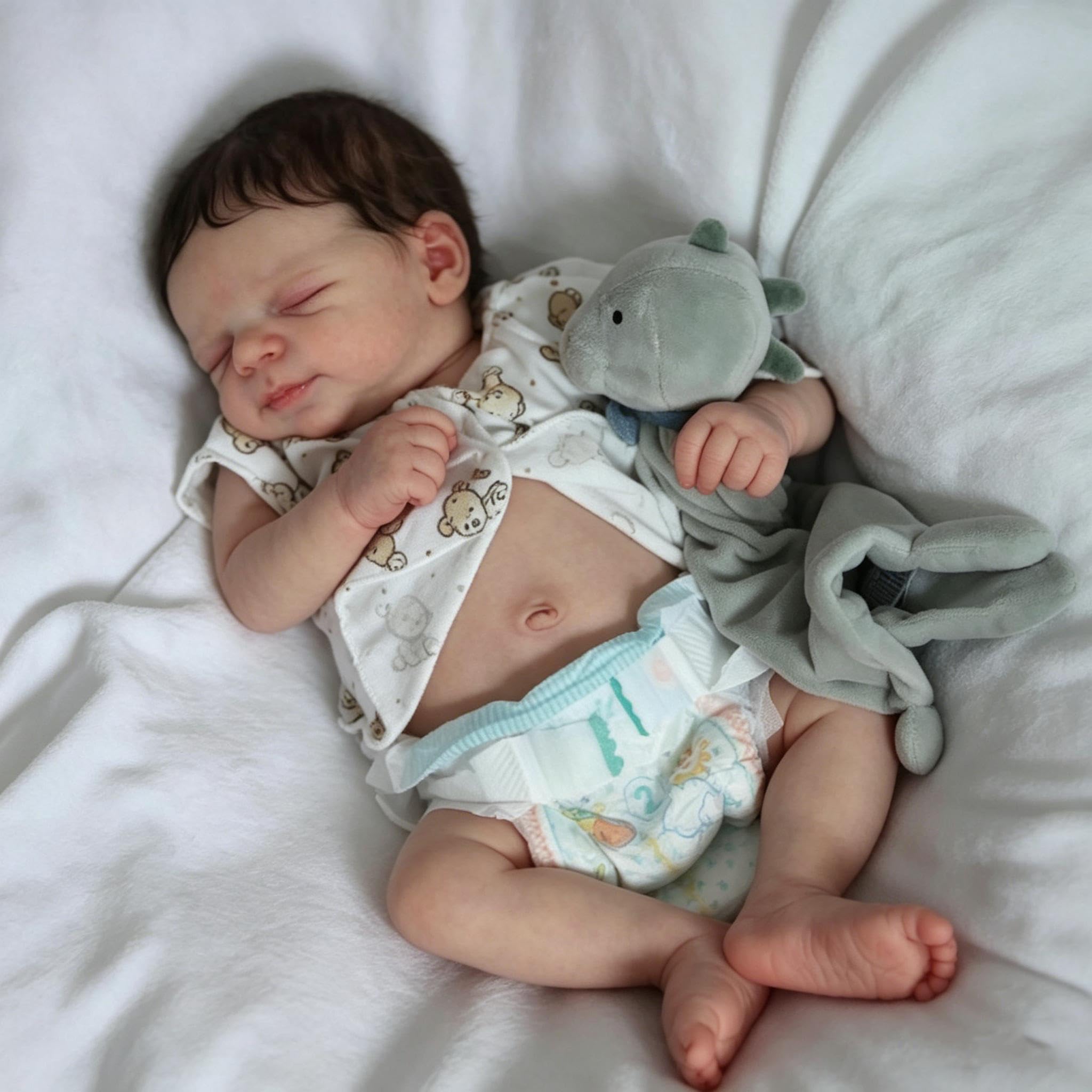 RXDOLL Realistyczne lalki Reborn Baby Lalki silikonowe na całe ciało dla dziewczynki 45 cm pełne silikonowe realistyczne noworodka lalka bobas realistyczne reborn niemowlęta lalki prawdziwe życie jak