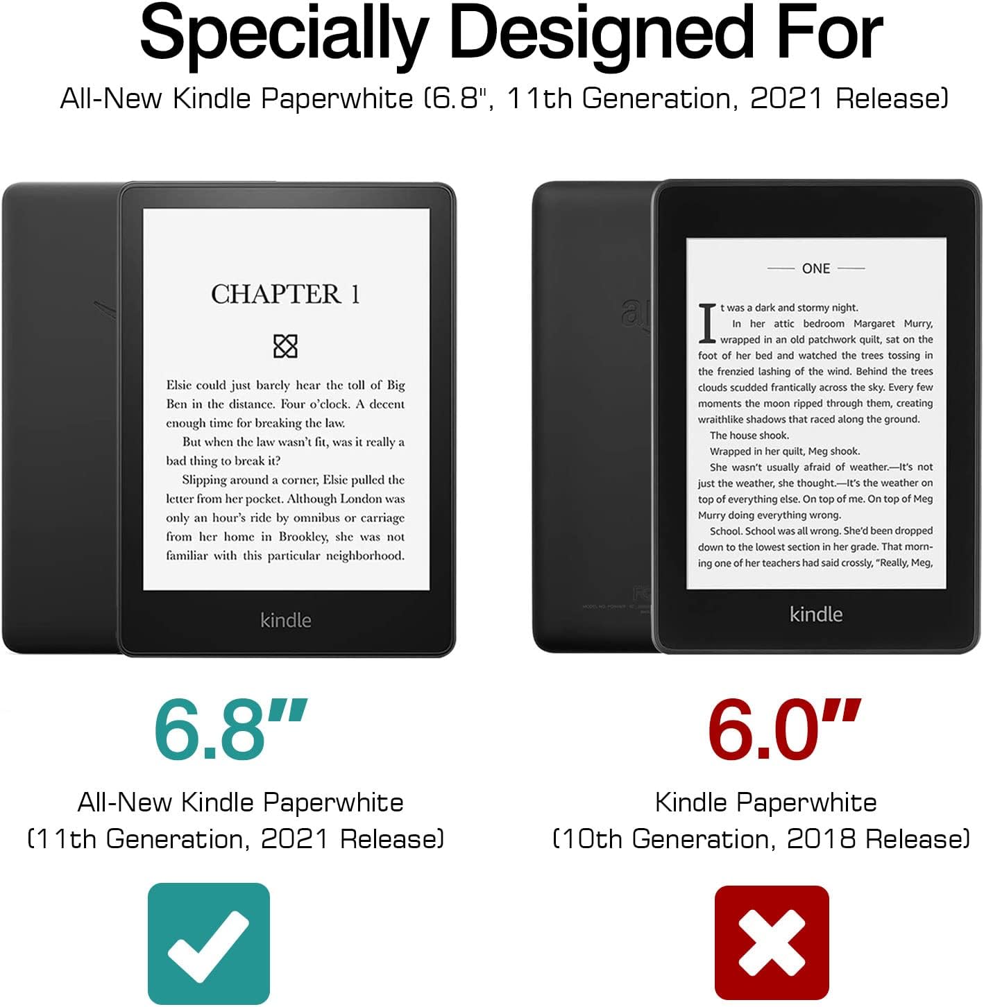 TiMOVO Case Fits All-New Kindle Paperwhite (6.8", 11th Generation, 2021 Release), Auto Wake/Sleep Protective Case, Lightweight Slim Hard PC Smart Cover with Soft Microfiber Interior, Lucky Tree