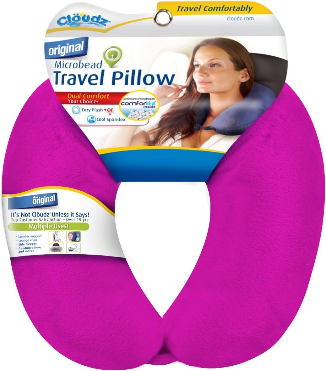 Cloudz Dual Comfort Microbead Airplane Travel Neck Pillow.