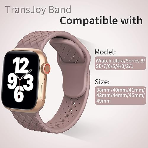 Miniatura 4 de TransJoy Paquete de 6 correas de silicona de tejido compatibles con Apple Watch de 149 157 161 165 y 173 pulgadas para mujeres y hombres correas