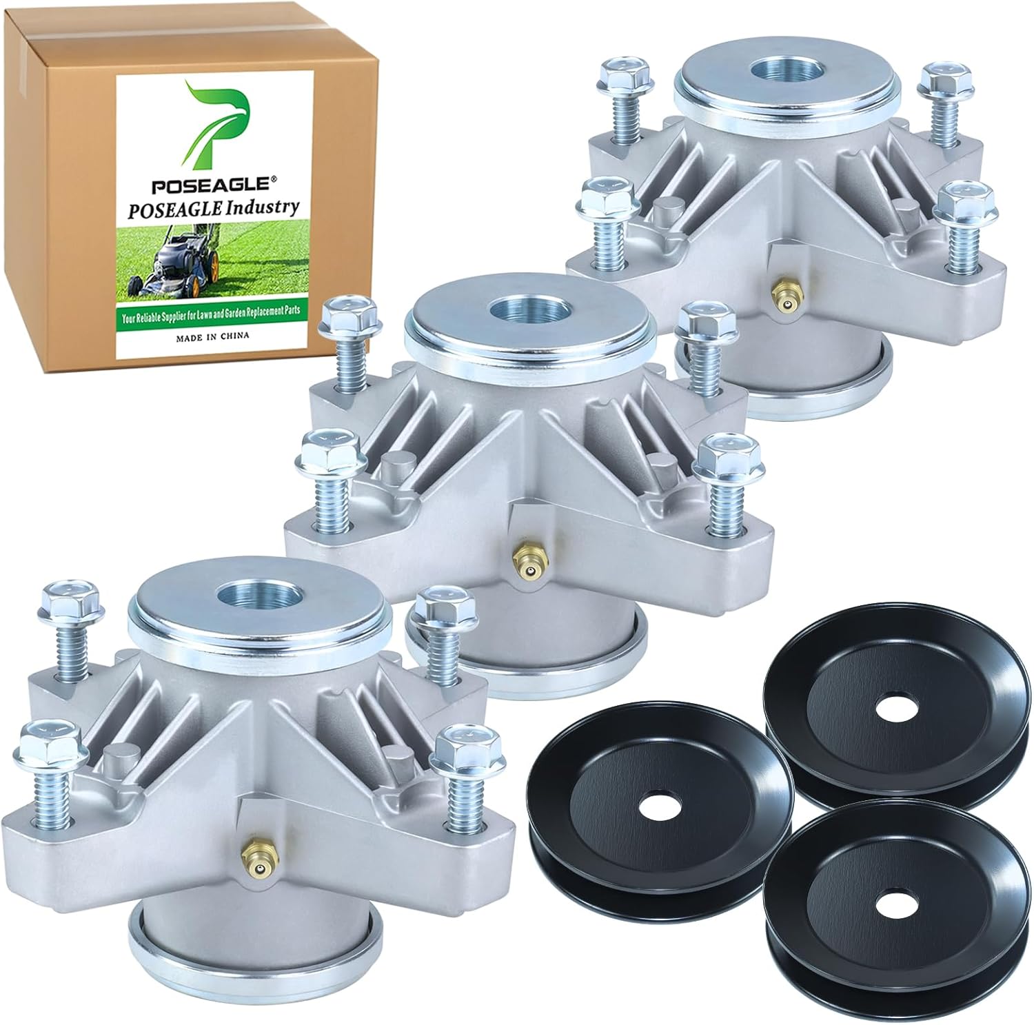 3 Pack 918-04426 Spindle Assembly Kit with 748-3065A Deck Spindle Spacer 756-3089 Pulley for Cub Cadet Z-Force 44 Z-Force 48 Z-Force 54 Enforcer 44 Enforcer 48 Tractors