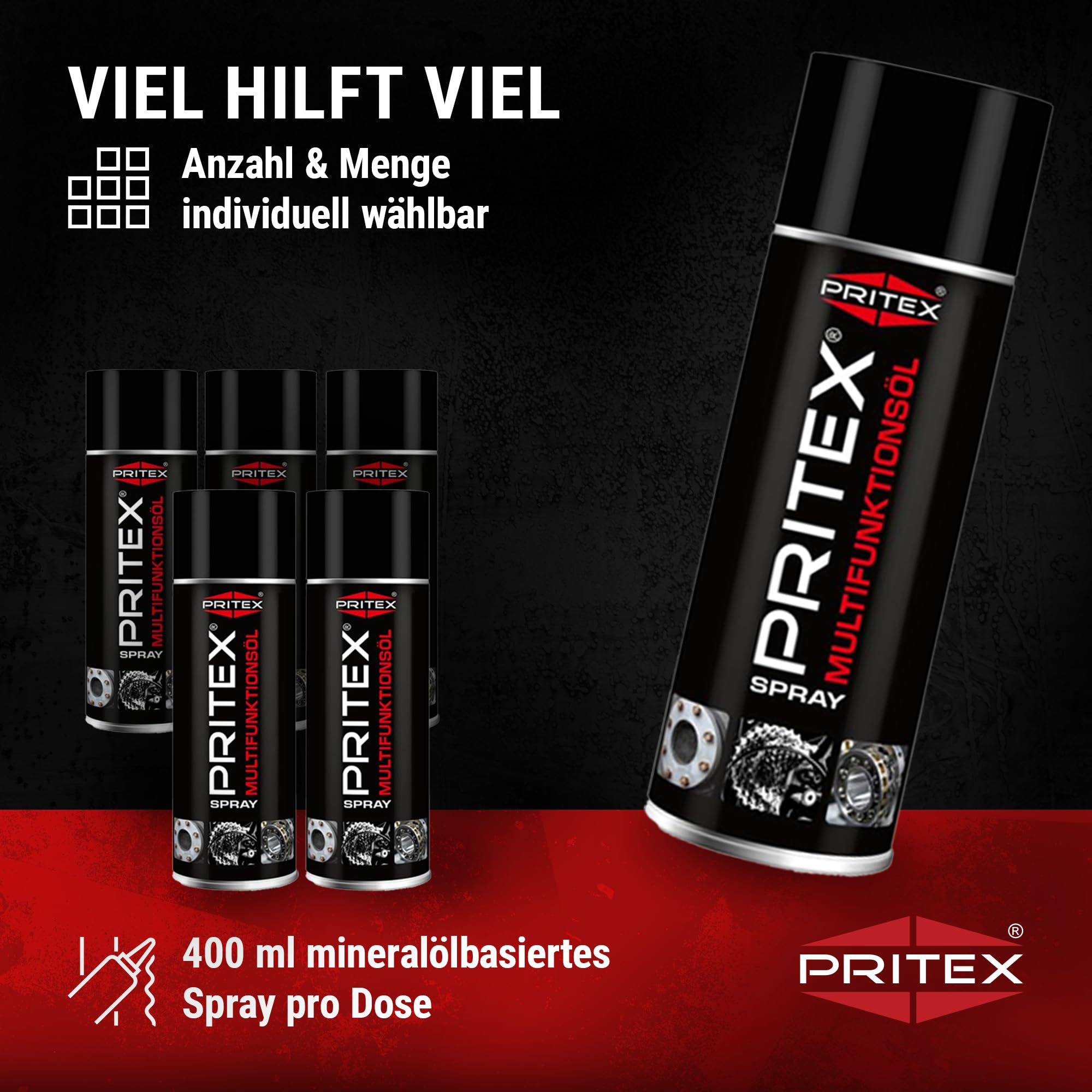 Multifunktionsöl Spray 10 x 400 ml Kriechöl Rostlöser Schmierstoff für Korrosionsschutz, Schmierung, Reinigung, Rostentfernung und Kontaktspray