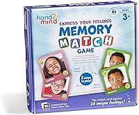 Vista 1 de hand2mind Express Your Feelings Memory Match Game, Emotion Cards, Matching Game, Emotional Intelligence for Kids, Play Therapy Games for Kids