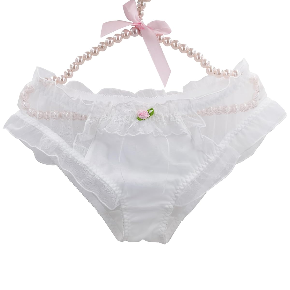 [EasyTalk] 可愛いショーツ ロリータ パンツ レディース 下着 高校生 少女雰囲気 メッシュ 蝶結び レース 花柄刺しゅう 柔らかい 無地 透け感 魅力感 女性 美尻 締め付けない 透気快適 薄い パンティー 女性用