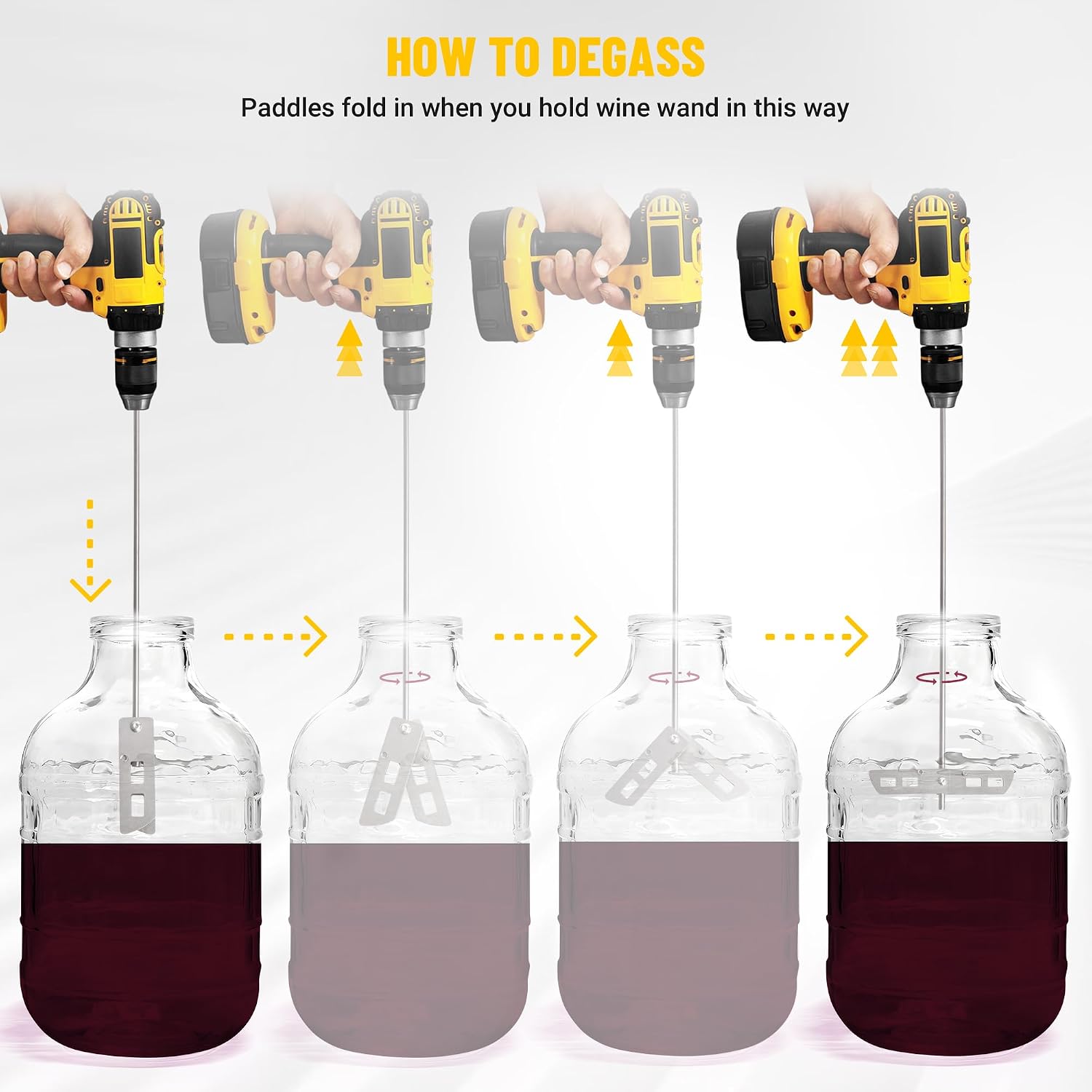 17.5-Inch Wine Degasser Drill Attachment, Stainless Steel SUS316 Stirrer