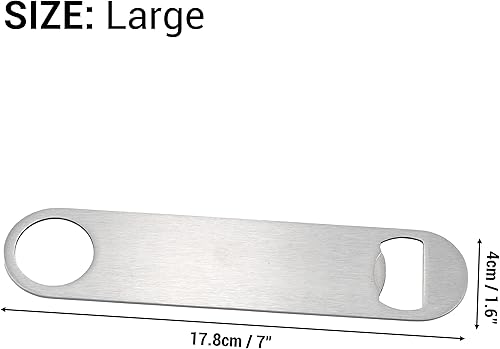 Miniatura 3 de Paquete de 6 abridores de botellas de acero inoxidable de gran tamaño para cerveza, soda, abrebotellas planas, juego a granel para bar, restaurante,