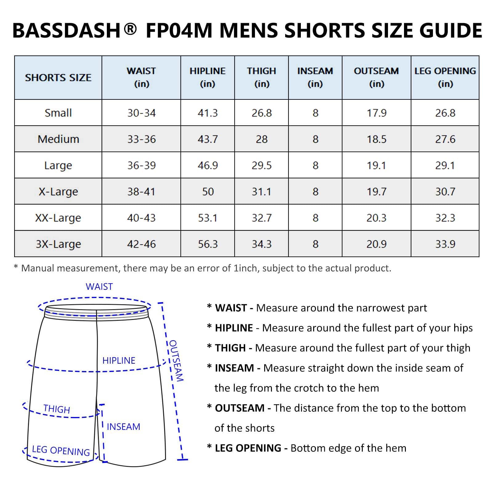 Bassdash Short de Sport pour Homme UPF 50+ Short de Jogging Court Short Running Shorts de Bain Homme Le Fitness, l'extérieur, l'été