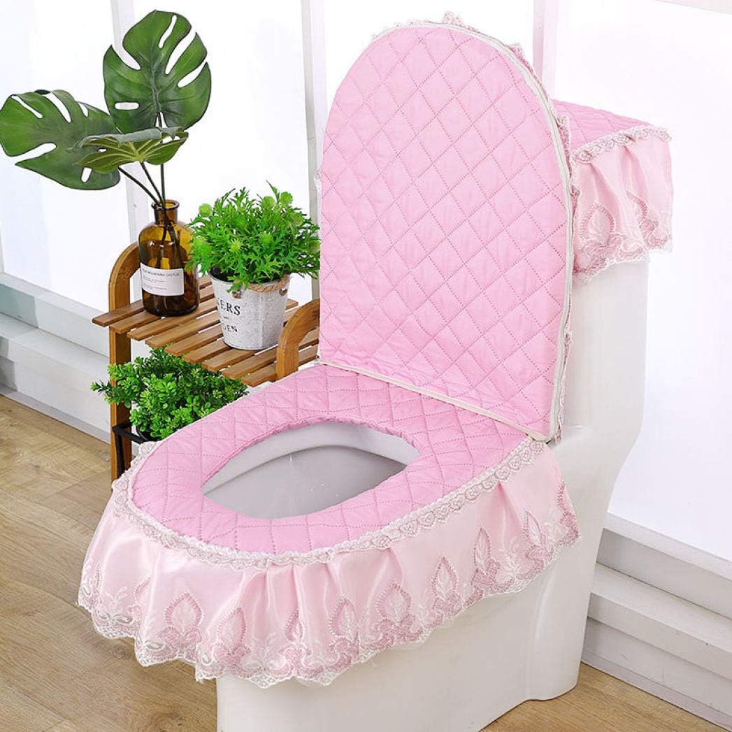 LVYING 3pcs/Set Toilet Seat U-Shaped Cover Mats Pads Bathroom Winter Washable Soft Lace Closestool Cushion Cover : Home & Kitchen