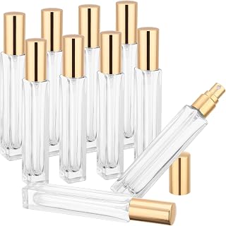 Segbeauty Decants Perfumes, 10 Piezas 10ml Pulverizador Colonia Recargable, Atomizador de Vidrio, Portátil y Reutilizable, para Viaje, Regalos, la Aviación