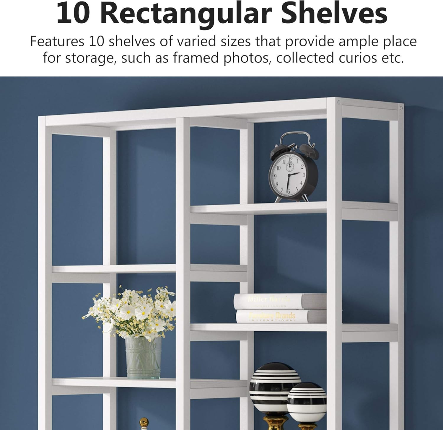 Tribesigns Bookshelf Bookcase, White 10-Open Shelf Etagere Bookcase, Simple Book Shelves Display Shelf Storage Organizer for Home Office (White) : Home & Kitchen