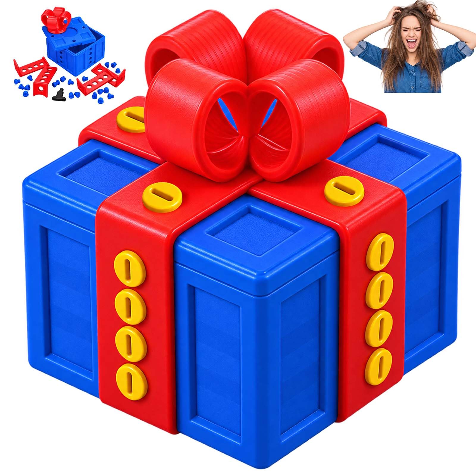 BIZOI Annoying Gift Box With Twist Storage, 8CM 3D Printed Prank Gift Box, Gag Prank Surprise Gift Box, Gag Prank Novelty Surprise Gift Wrap Gadgets for Christmas Valentine's Day Birthday