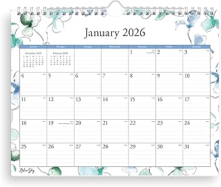 Blue Sky 2026 Monthly Wall Calendar, January 2026 - December 2026, Durable Twin Wire Binding, 11" x 8.75", Perfect For Home, Office And Classrooms, Lindley
