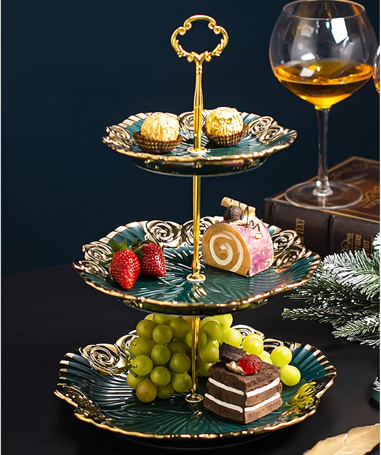 Tiered Stand Tower Elegant Cake Stands Cupcake Display Holder, Removable Appetizer Plates Serving Tray Holding Your Delicious Pastries Snack Donuts Tiered Tray Stand D